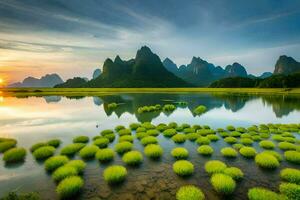 das li Fluss im China. KI-generiert foto