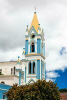 makellos Konzeption Kirche gelegen beim das clara tocarruncho Platz im das Gemeinde von combita im das Boyaca Region von Kolumbien foto