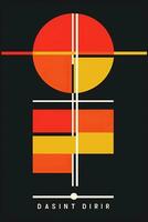 ein minimalistisch und Modernist Poster Design inspiriert durch das Bauhaus Bewegung, mit sauber Linien, einfach Formen, und Fett gedruckt Typografie zu vertreten das Design Ästhetik von ddr Deutschland. generativ ai foto