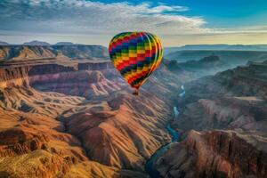 heiß bunt Luft Ballon Reiten Über schön großartig Schlucht, USA. generativ ai foto
