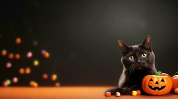 süß Katze ,Halloween Thema auf isoliert hintergrund.glücklich Halloween Konzept.erstellt mit generativ ai Technologie foto