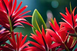 rot Blumen sind Blühen im das Sonne. KI-generiert foto