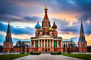 das rot Platz im Moskau, Russland. KI-generiert foto