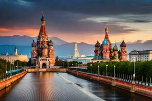 das rot Platz im Moskau, Russland. KI-generiert foto