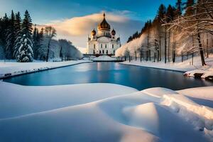 das Kirche von Christus das Retter im Moskau, Russland. KI-generiert foto