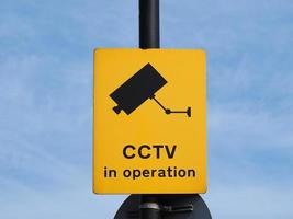 CCTV in Betrieb Zeichen foto