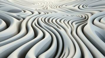 ein abstrakt Muster von Weiß Kurven schafft ein ätherisch und faszinierend Kunstwerk auf das Oberfläche, ai generativ foto