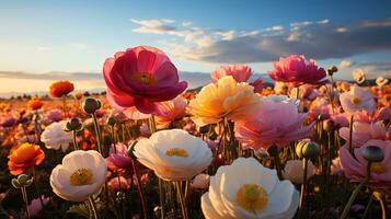 schön Blume Feld Landschaft ai generativ foto