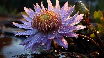 ein Bündel von Rosa Blumen im ein schwarz Container ai generativ foto