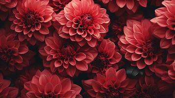 ein Bündel von Rosa Blumen im ein schwarz Container ai generativ foto