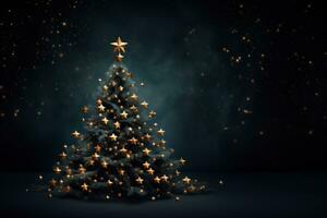 Weihnachten Baum gemacht von glühend Sterne. generativ ai foto