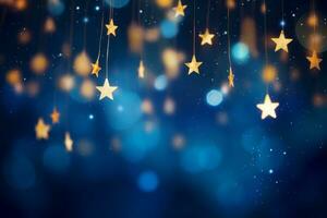 Sanft Fokus Bokeh mit glühend Sterne. generativ ai foto