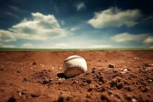Baseball auf Krug Hügel. generativ ai foto