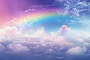Regenbogen im dynamisch Himmel. generativ ai foto