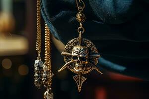 Piraten Juwelen Ohrring. generativ ai foto