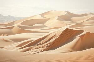 rollen Sand Dünen geformt durch das Wind. generativ ai foto