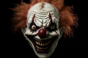 unheimlich Clown Maske isoliert zum Halloween.. generativ ai foto