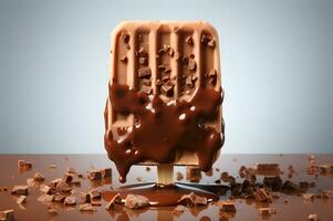 Schuss von köstlich Schokolade Eis Sahne ai generativ foto