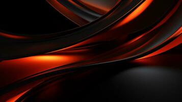 schwarz Orange rot 3d abstrakt Hintergrund ai generativ foto