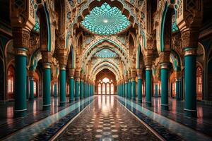 das architektonisch Schönheit von arabisch Gebäude ai generativ foto