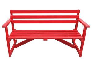 rote Sitzbank isoliert über weiß foto