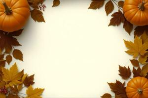 elegant das Erntedankfest Banner, Herbst Muster Motive, ai generiert foto