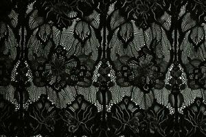 schwarz Spitze. Textur von schwarz Spitze Hintergrund. viktorianisch gotisch Stil. generativ ai foto