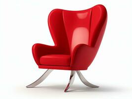 ai generativ schön Stuhl Neu stilvoll Farbe voll isoliert auf ein Weiß Hintergrund foto