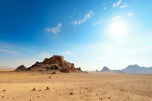 hell sonnig Sand Wüsten Umgebungen ai generiert foto