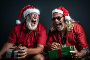 ein Bild von glücklich Manager Wer sind aufgeregt Über Weihnachten, ai generativ foto