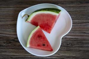 Wassermelone Nahaufnahme. Scheiben reife Wassermelone sind foto