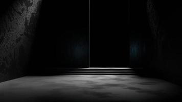 dunkler leerer Raum mit schwarzem Hintergrund und schwachem Licht foto