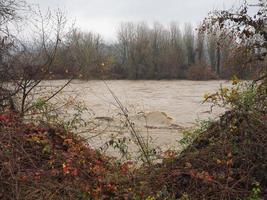 Fluss Po Überschwemmung in Turin