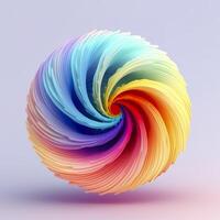 abstrakt Regenbogen Spiral. Sanft und gerundet Formen gerendert im verheddert Perfektion. ai generativ foto