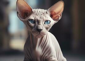 schön Foto Sphynx Katze Konzept, zeitgenössisch natürlich und Stimmung Sozial Hintergrund. generativ ai