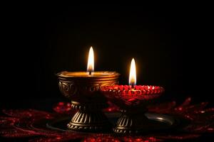 das Diwali Festival ist ein Feier von das Sieg von Gut. ai generativ Über teuflisch. Diya hoch Qualität foto