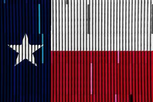 Texas uns Zustand Flagge auf texturiert Hintergrund. konzeptionelle Collage. foto