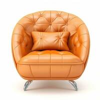 volumetrisch Bild von ein modern Sessel. Möbel, Innere, isoliert Element auf Weiß Hintergrund. generativ ai foto