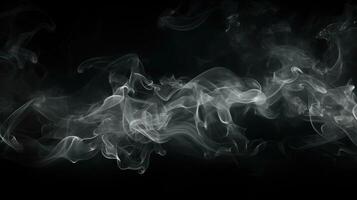 ein Puff von Rauch auf ein schwarz Hintergrund foto