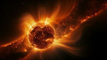 beeindruckend Foto von das Sonne magnetisch Feld während ein Sturm