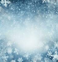blauer weihnachtshintergrund mit schneeflocken foto