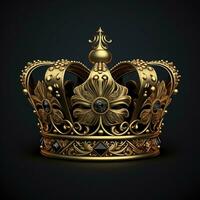 königlich Gold Krone isoliert auf Weiß Hintergrund. ai generativ foto