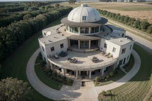 Wind angetrieben architektonisch Wunder. ai generiert. foto