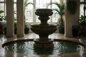 fesselnd Schönheit von exotisch Innen- Brunnen enthüllt durch künstlerisch Fotografie. ai generiert. foto
