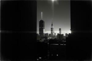 zeitlos Stadtbild ein Jahrgang schwarz und Weiß fotografieren von städtisch Schönheit. ai generiert. foto
