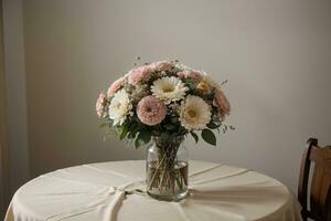 Jahrgang Blumen- Freude ein zeitlos Strauß von Natur s Schönheit. ai generiert. foto