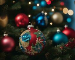 hinzufügen ein persönlich berühren zu Ihre Weihnachten Baum mit angepasst Ornamente. ai generiert. foto