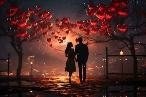 feiern Valentinstag Glückseligkeit mit endlos Romantik, Freude, und Zuneigung. ai generativ foto
