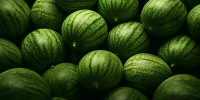 frisch Wassermelone Hintergrund. Haufen von Wassermelonen. generativ ai foto