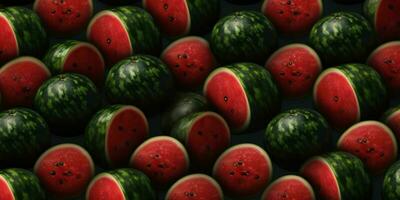 geschnitten Wassermelonen Hintergrund. Haufen von Wassermelonen. generativ ai foto